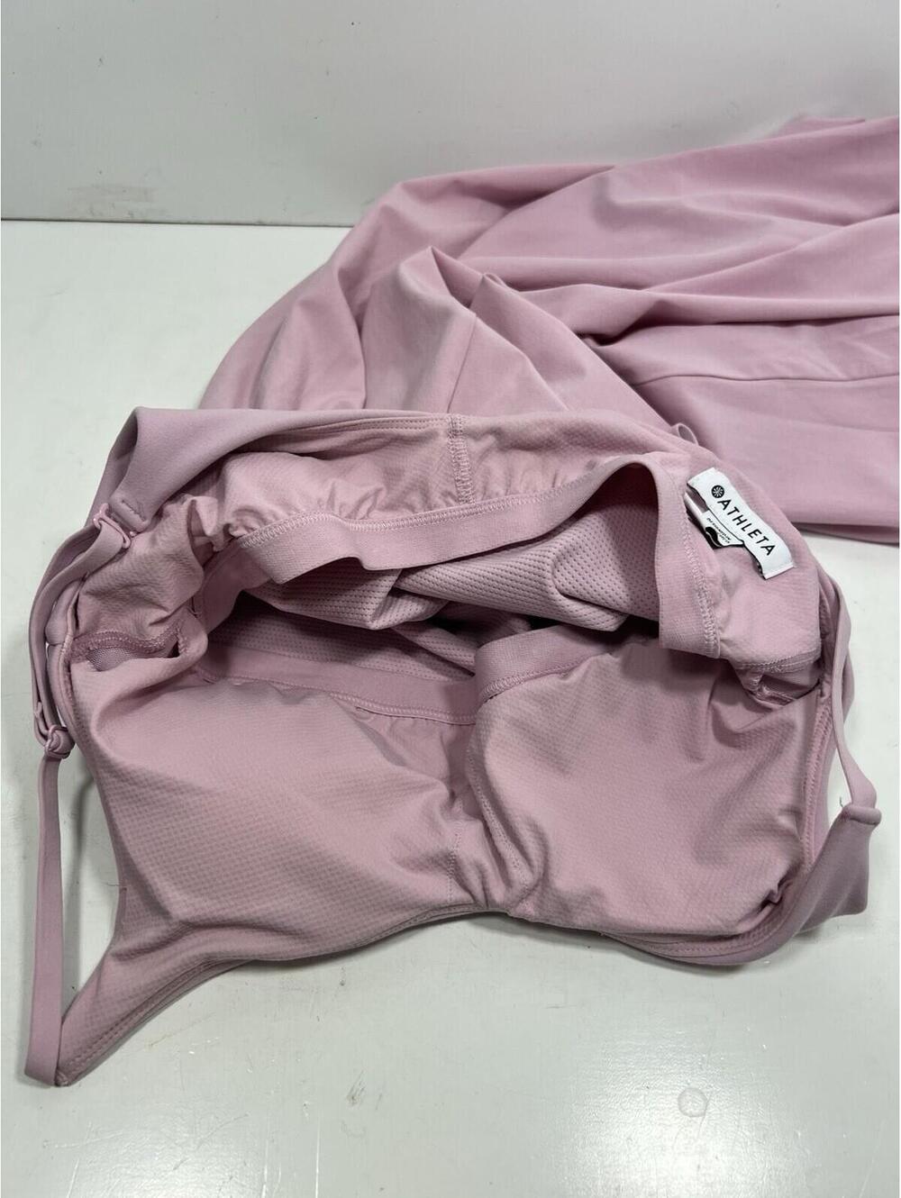Athleta Elation V -Neck Hybrid Midi Active Dress Pink Sz XS - Picture 7 of 9